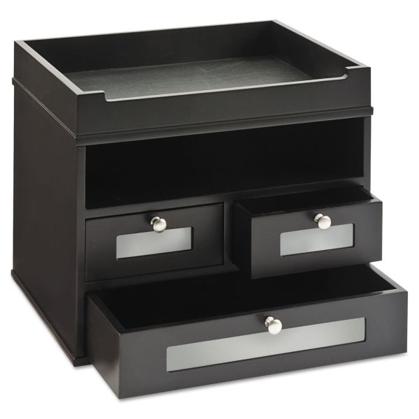VCT55005 Victor Midnight Black Collection Tidy Tower, 12 4/5 x 10 3/5 x 10 9/10, Wood