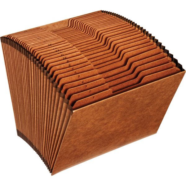 PFXR217DHD Pendaflex Heavy-Duty Expanding Open Top File, 31 Pockets, 1/3 Tab, Letter, Brown