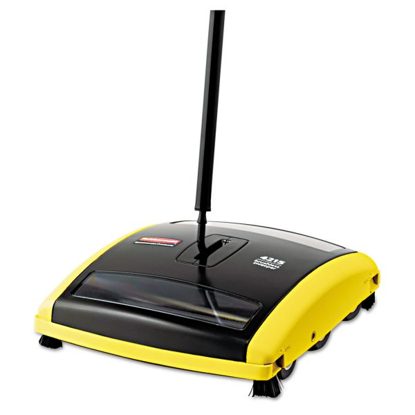 RCP421588BLA Rubbermaid Commercial Brushless Mechanical Sweeper, 44" Handle, Black/Yellow