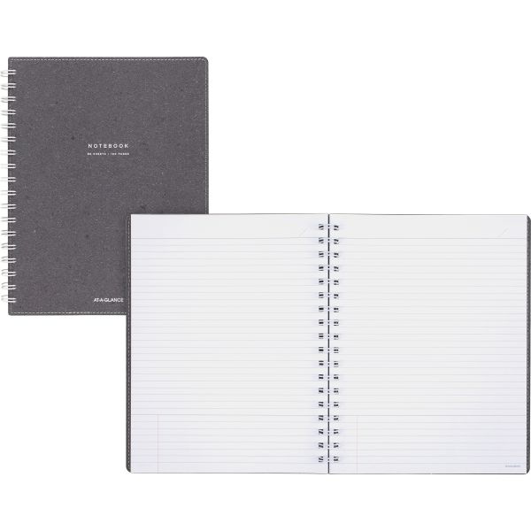 MEAYP14445 At-A-Glance Collection Gray Twin Wire Notebook