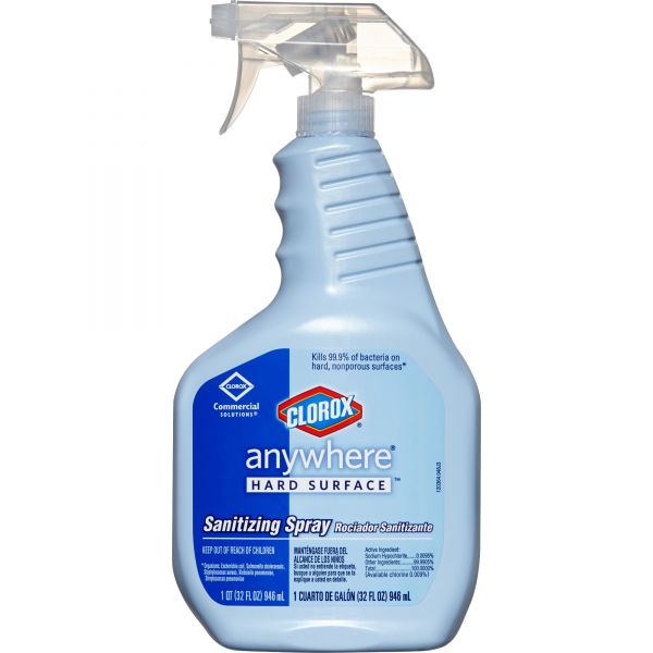 CLO01698 Clorox Anywhere Hard Surface Sanitizing Spray, 32oz Spray Bottle