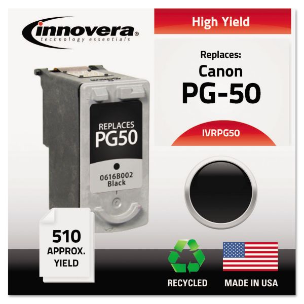 IVRPG50 Innovera Remanufactured 0616B002 (PG-50) High-Yield Ink, Black