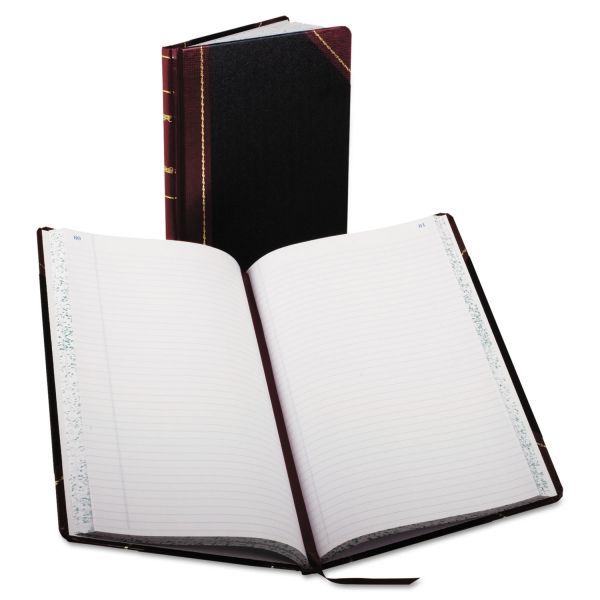 BOR9150R Boorum & Pease Record/Account Book, Black/Red Cover, 150 Pages, 14 1/8 x 8 5/8