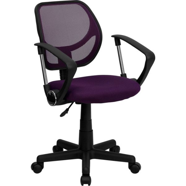 FHFWA3074PURAGG Flash Furniture Low-Back Mesh Task Chair with Arms