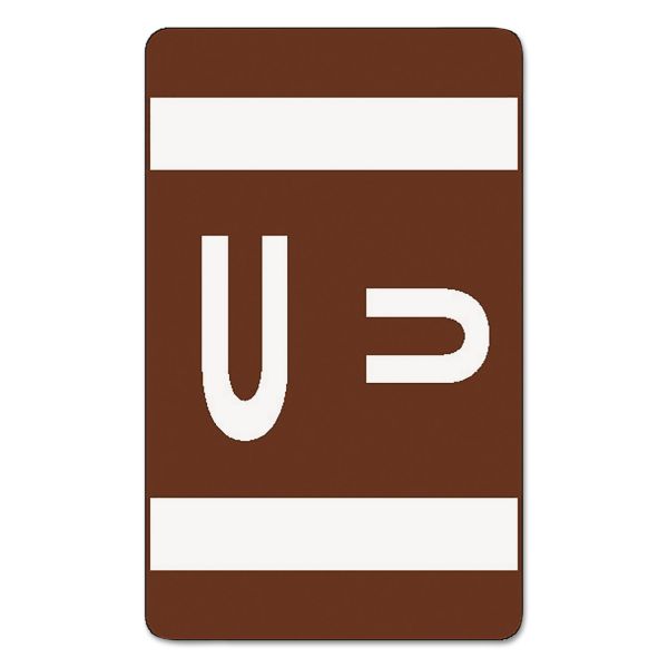 SMD67191 Smead Alpha-Z Color-Coded Second Letter Labels, Letter U, Dark Brown, 100/Pack