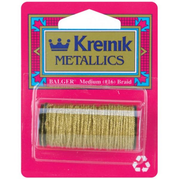 NOTM013982 Kreinik Medium Metallic Corded Braid #16 11yd