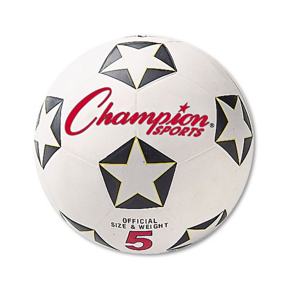 CSISRB5 Champion Sports Rubber Sports Ball, For Soccer, No. 5, White/Black