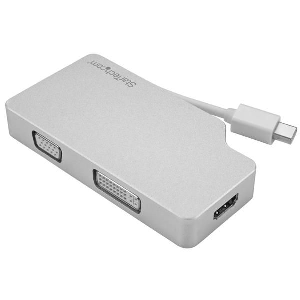 SYNX4596077 StarTech.com Aluminum Travel A/V Adapter: 3-in-1 Mini DisplayPort to VGA, DVI or HDMI - mDP Adapter - 4K