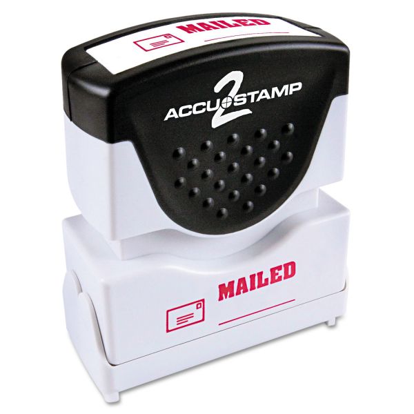 COS035586 ACCUSTAMP2 Pre-Inked Shutter Stamp, Red, MAILED, 1 5/8 x 1/2