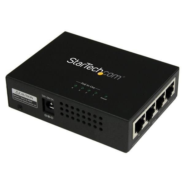 SYNX4172288 StarTech.com 4 Port Gigabit Midspan - PoE+ Injector - 802.3at and 802.3af