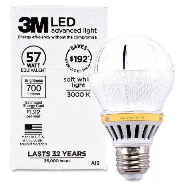 MMMRCA19C3 3M LED Advanced Light Bulbs A-19 - Soft White