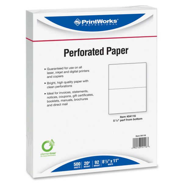 PRB04116 Printworks Professional Perforated Custom Cut Paper
