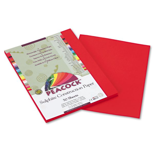 PACP9909 Peacock Sulphite Red Construction Paper