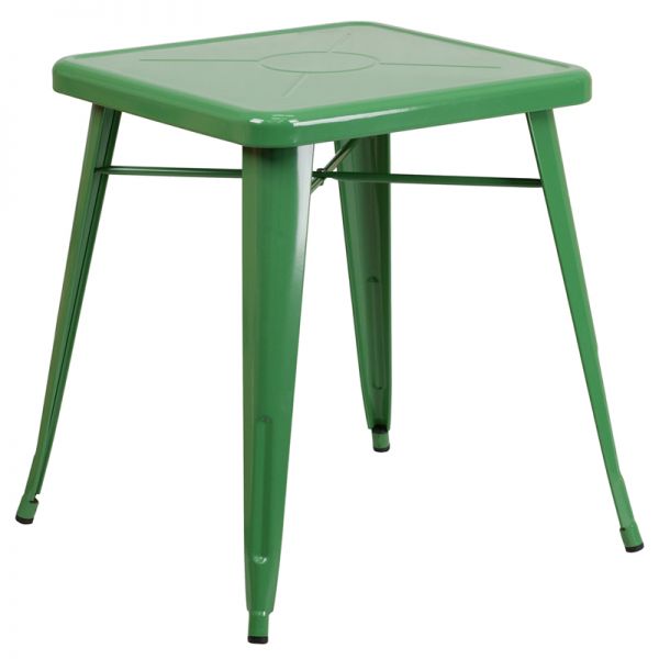 FHFCH3133029GNGG Flash Furniture 23.75'' Square Green Metal Indoor-Outdoor Table