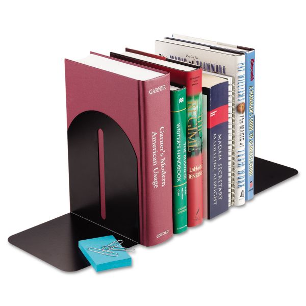 MMF241017104 SteelMaster Fashion Bookends, 5 9/10 x 5 x 7, Black, Pair