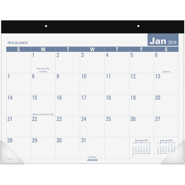 AAGSKLP2432 AT-A-GLANCE Easy-to-Read Monthly Desk Pad, 22 x 17, Easy-to-Read, 2018