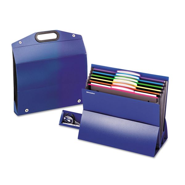 PFX51068 Pendaflex Desktop File, Six Pockets, Poly, Letter, Blue