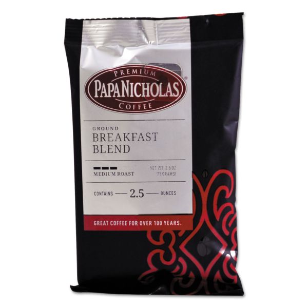 PCO25184 PapaNicholas Coffee Premium Coffee, Breakfast Blend, 18/Carton