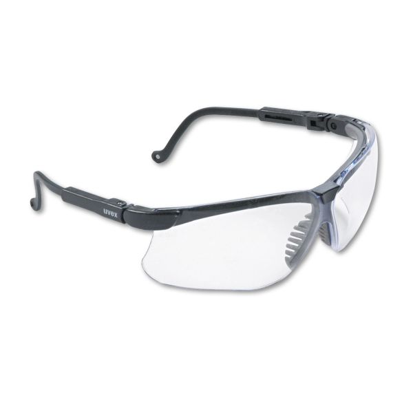 UVXS3200 Honeywell Uvex Genesis Wraparound Safety Glasses, Black Plastic Frame, Clear Lens