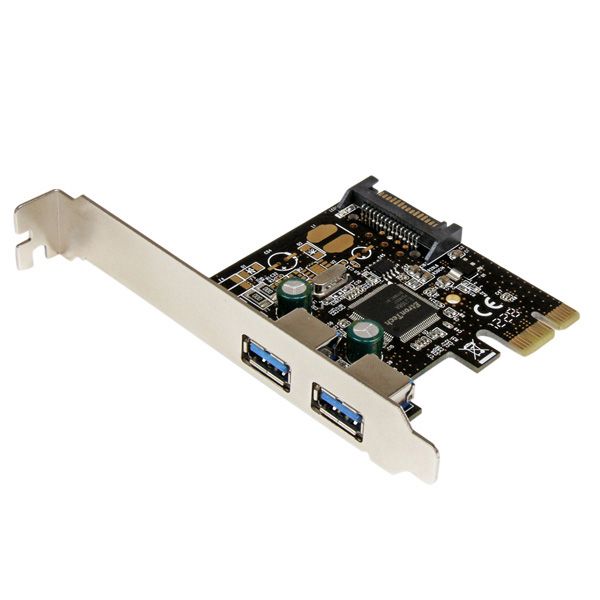 SYNX3620778 StarTech.com 2 Port PCI Express PCIe SuperSpeed USB 3.0 Controller Card w/ SATA Power