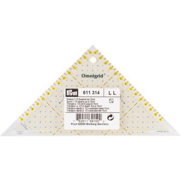 NOTM081562 Omnigrid Metric Right Triangle Quilter's Ruler