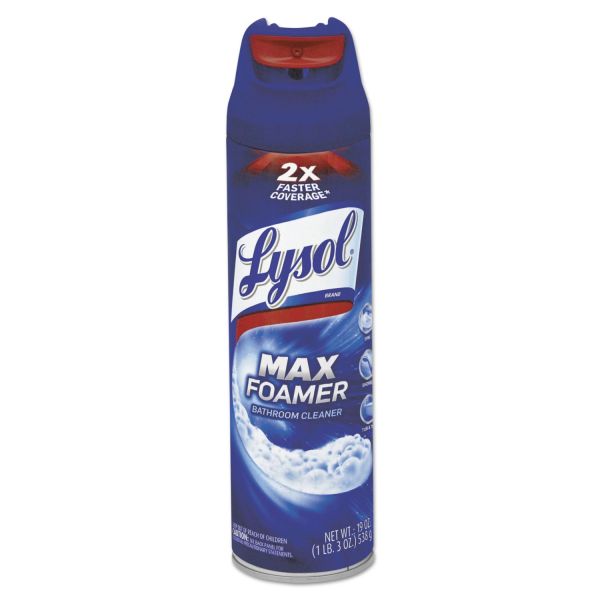 RAC95026 LYSOL Brand Max Foamer Bathroom Cleaner, Fresh Scent, 19 oz Aerosol, 12/Carton