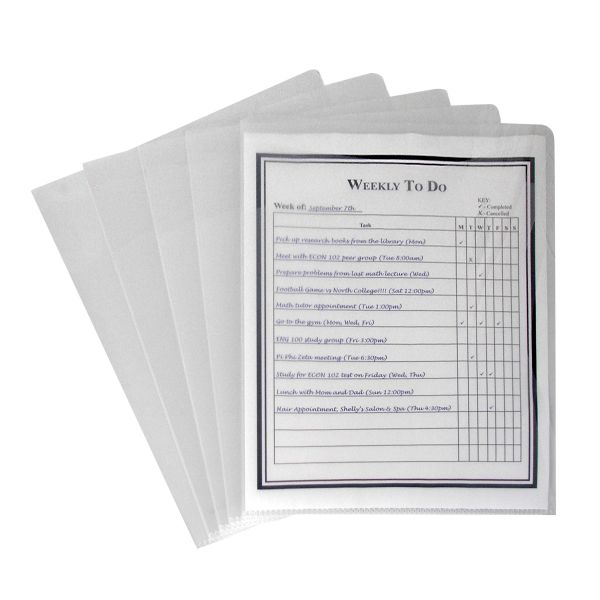 C-Line Multi-Section Project Folders w/ Clear Dividers, 3-Sections, 1/3 ...