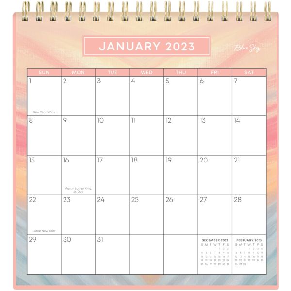 Blue Sky Monthly Desk Calendar With Stand 6 1 16 X 6 3 8 Sunrise 
