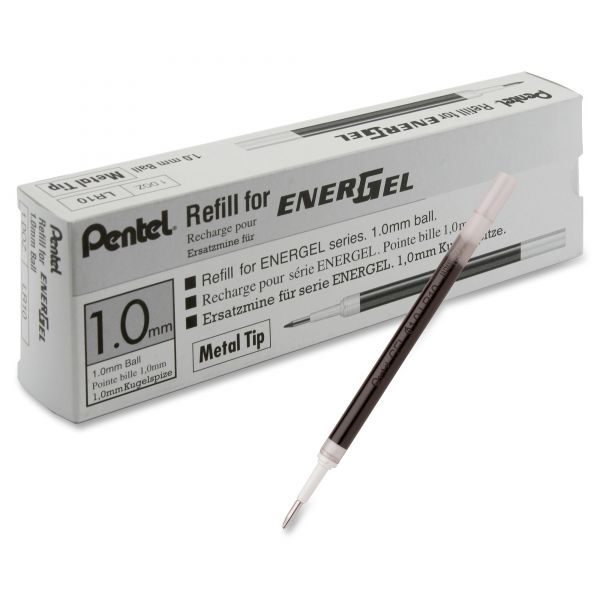 PENLR10A Pentel Refill for Pentel EnerGel Retractable Liquid Gel Pens, Bold, Black Ink