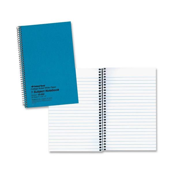 RED33560 National Subject Wirebound Notebook, College Rule, 9 1/2 x 6, White, 80 Sheets