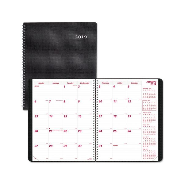 REDCB1262VBLK Brownline DuraFlex 14-Month Planner, 8 1/2 x 11, Black, 2018-2019
