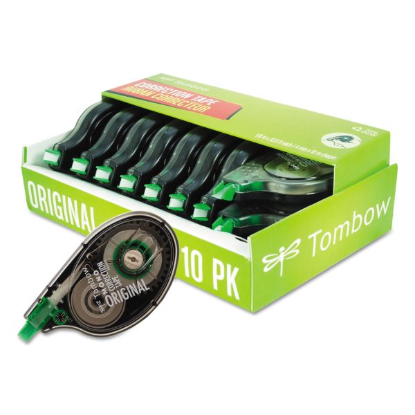 TOM68720 Tombow MONO Correction Tape, 1/6" x 394", White Tape, 10/Pack