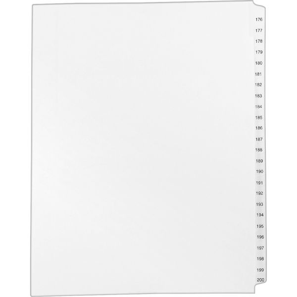 AVE01337 Avery-Style Legal Exhibit Side Tab Divider, Title: 176-200, Letter, White