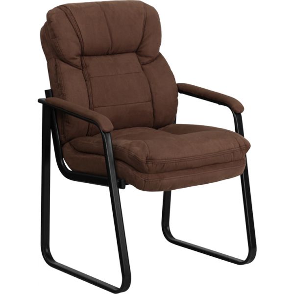 FHFGO1156BNGG Flash Furniture Brown Microfiber Side Chair
