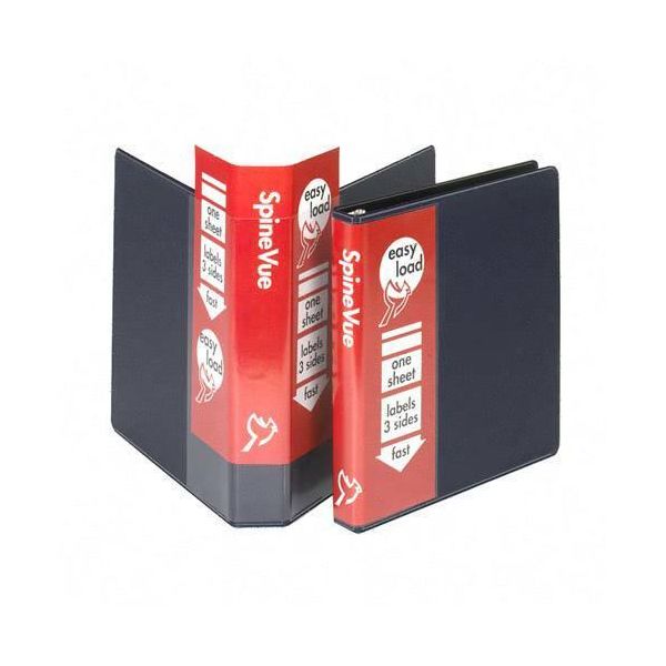 CRD16702 Cardinal Spine Vue Locking 3-Ring View Binder, 1 1/2" Capacity, Round Ring, Navy