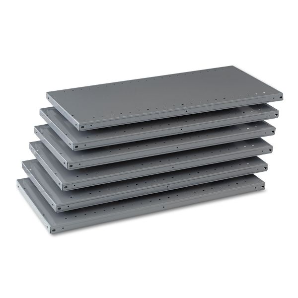 TNN6Q23618MGY Tennsco Industrial Steel Shelving for 87" High Posts, 36w x 18d, Medium Gray, 6/Carton