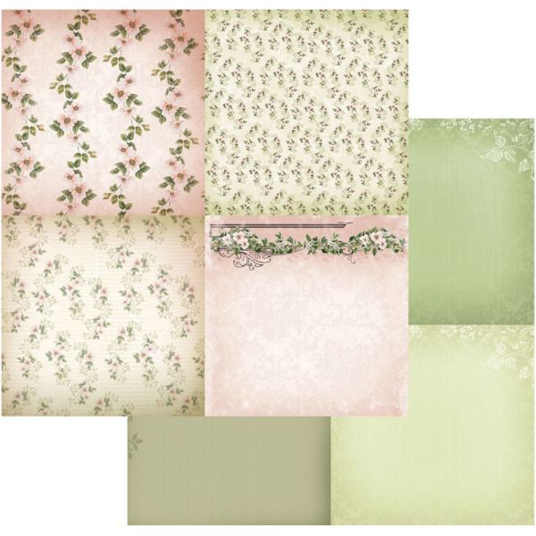 NOTM325940 Vintage Rose Garden Double-Sided Paper 12"X12"