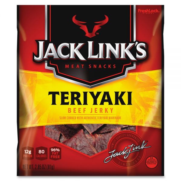 JCK87635 Jack Link's Teryiaki Beef Jerky Snacks