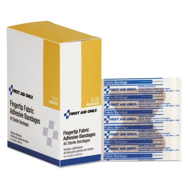 FAOG126 First Aid Only Fingertip Bandages, 2 x 1 7/8, 40/Box