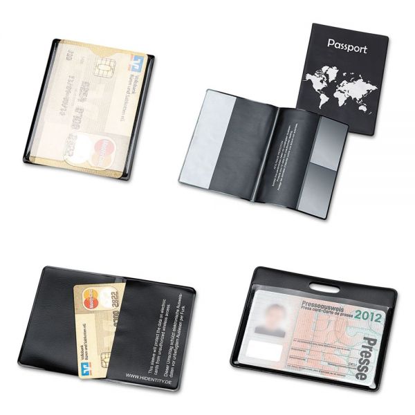 TFIH11214 Tarifold, Inc. Hidentity Personal Protection Assortment Set, 4 Holders, Clear/Black