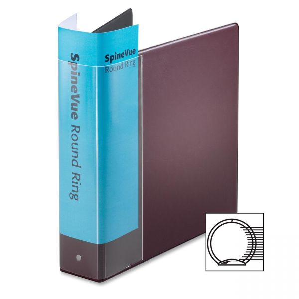 CRD16858 Cardinal Spine Vue Locking Round Ring Binder, 2" Cap, 11 x 8 1/2, Maroon