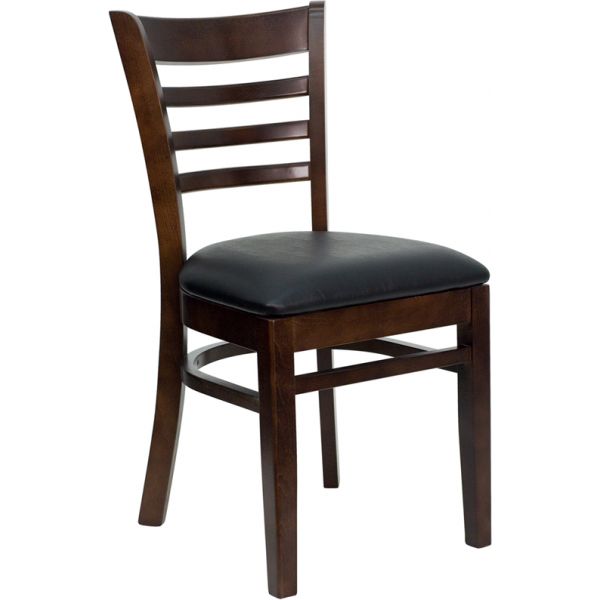 FHFXUDGW0005LADWALBLKVGG Flash Furniture Ladder Back Wooden Restaurant Chair