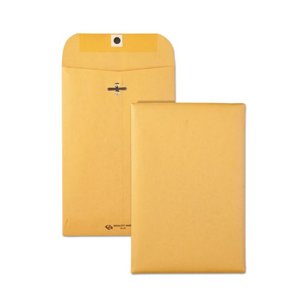 QUA37855 Quality Park Clasp Envelope, #55, 6 x 9, 28lb, Brown Kraft, 100/Box