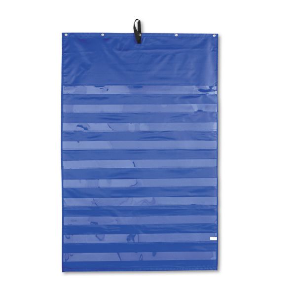 CDP158158 Carson-Dellosa Publishing Essential Pocket Chart, 10 Clear & 1 Storage Pocket, Grommets, Blue, 31 x 42