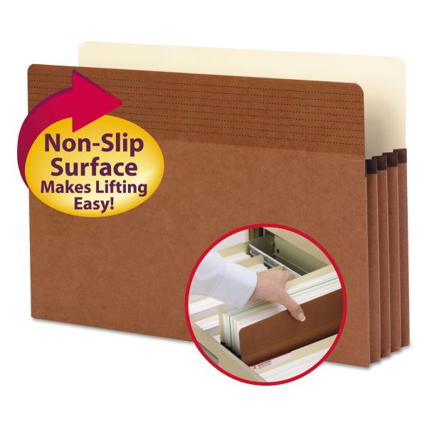 SMD73210 Smead Easy Grip Pockets, Redrope, Legal, 3 1/2" Exp, 25/Box