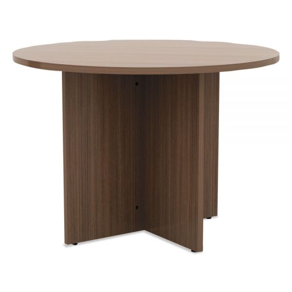 ALEVA7142WA Alera Valencia Round Conference Table w/Legs, 29 1/2h x 42 dia., Modern Walnut