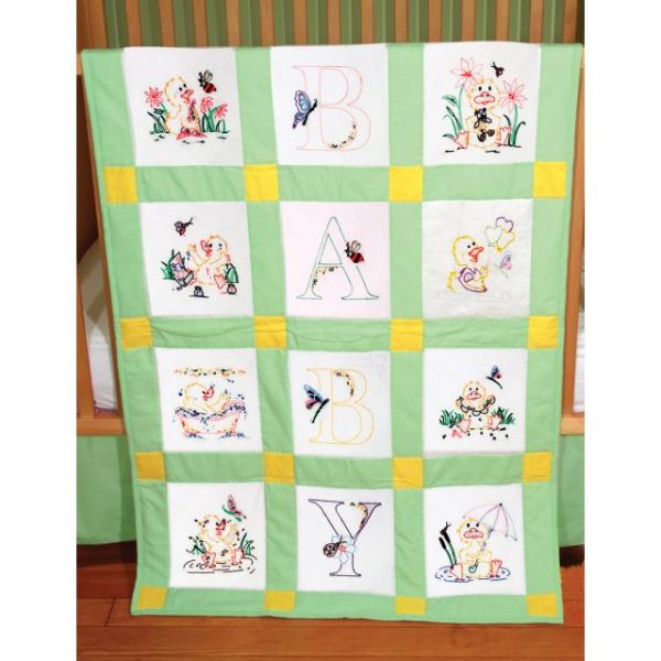 NOTM493874 Stamped Baby Quilt Blocks 9"X9" 12/Pkg
