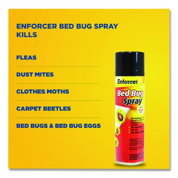 Enforcer Bed Bug Spray, For Bed Bugs/Dust Mites/Lice/Moths, 14 oz ...