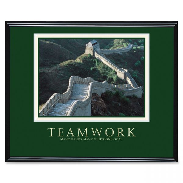 AVT78025 Advantus "Teamwork" (Great Wall Of China) Framed Motivational Print, 30 x 24