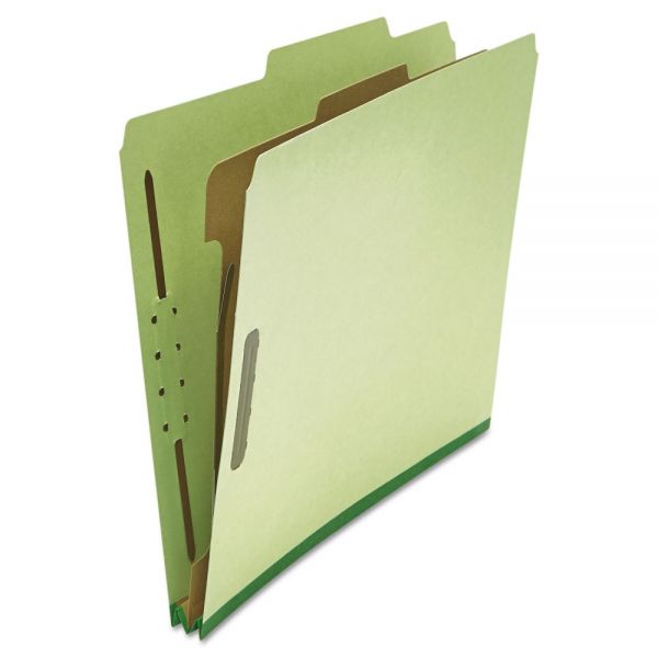 UNV10251 Universal Pressboard Classification Folder, Letter, Four-Section, Green, 10/Box